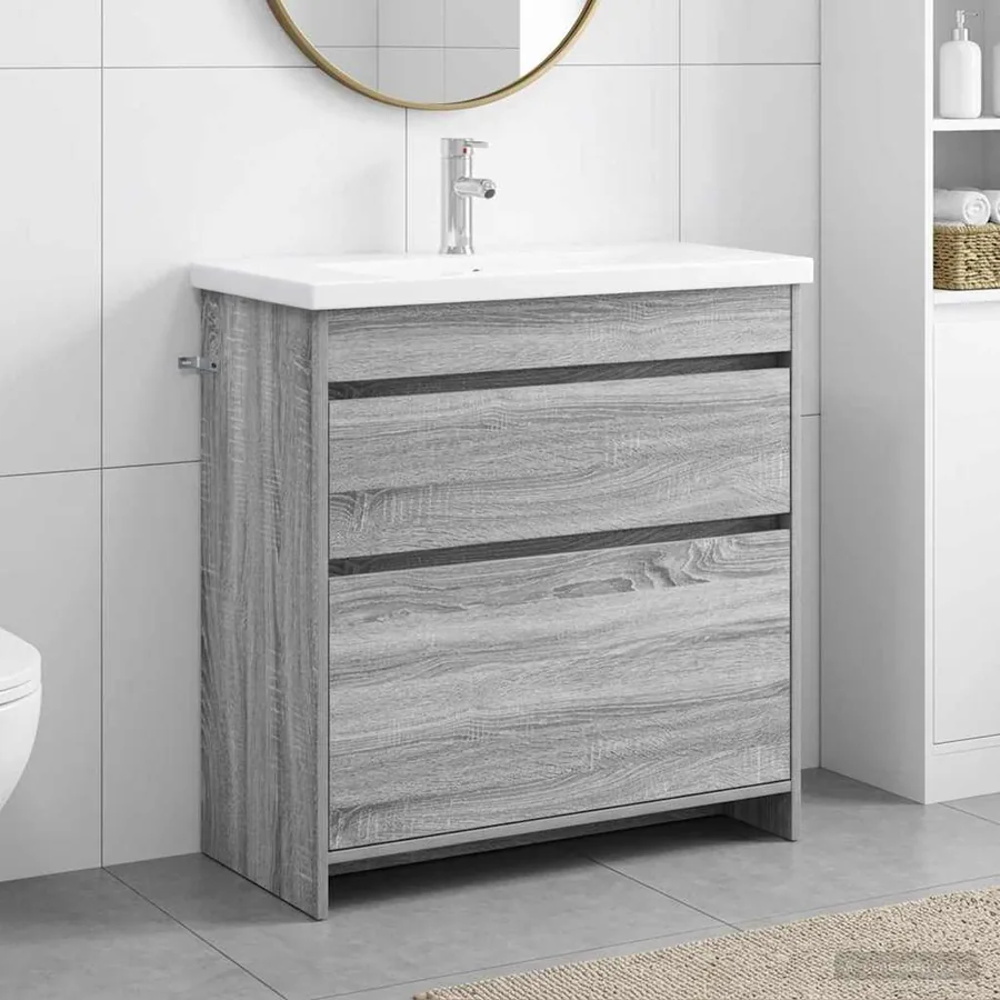 Ensemble de mobilier de salle de bain Sonoma gris