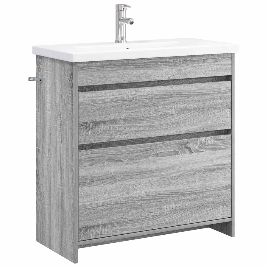 Ensemble de mobilier de salle de bain Sonoma gris - 2