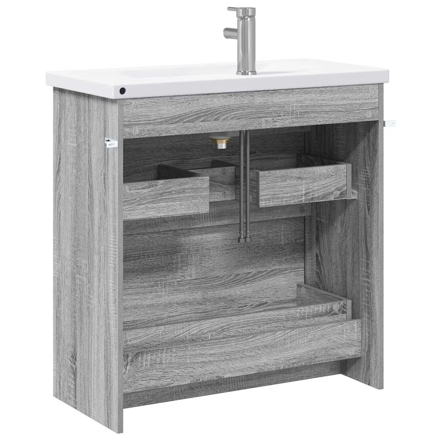 Ensemble de mobilier de salle de bain Sonoma gris - 7
