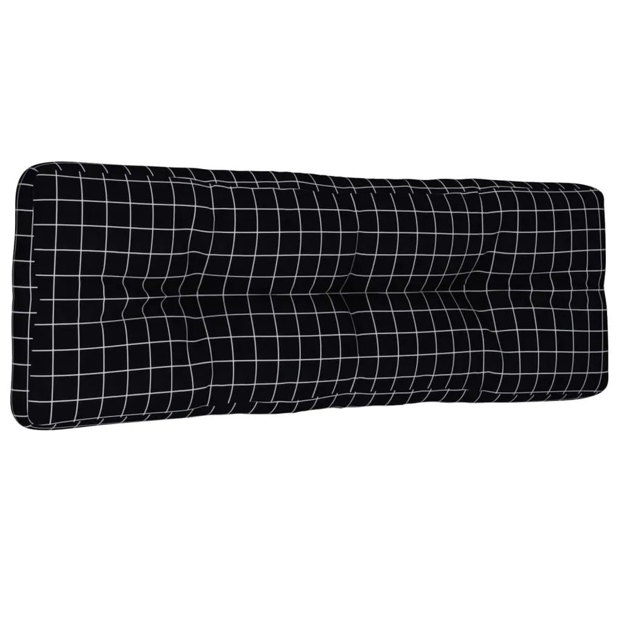 Coussin de palette motif à carreaux noir 120x40x12 cm tissu - 2