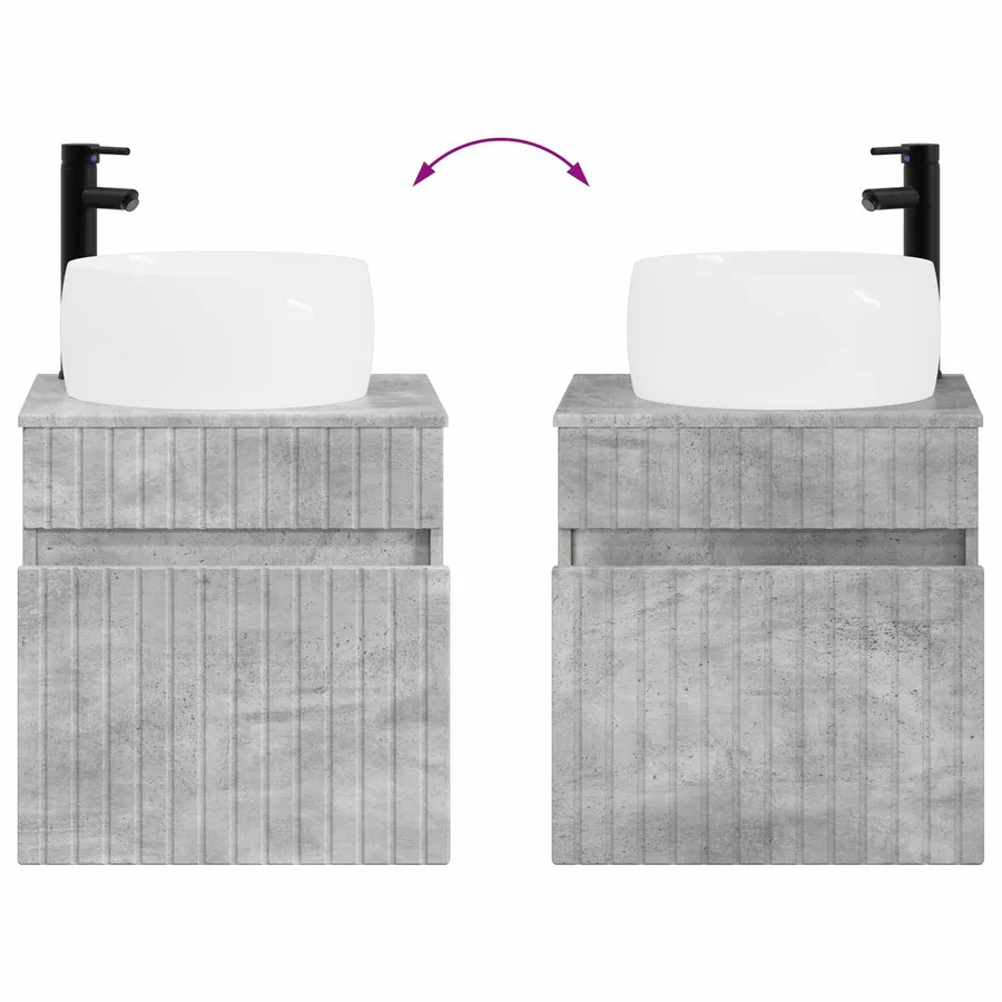 Ensemble d'armoire de salle de bain 5 pcs Gris béton - 13