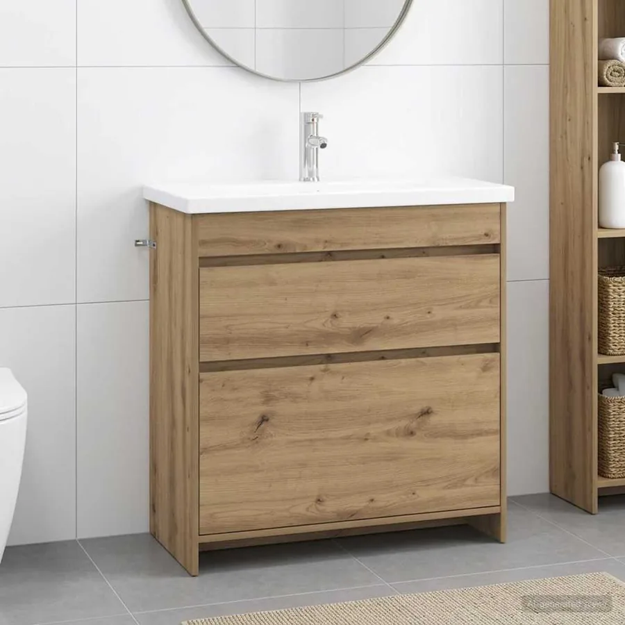Ensemble de mobilier de salle de bain Chêne artisanal