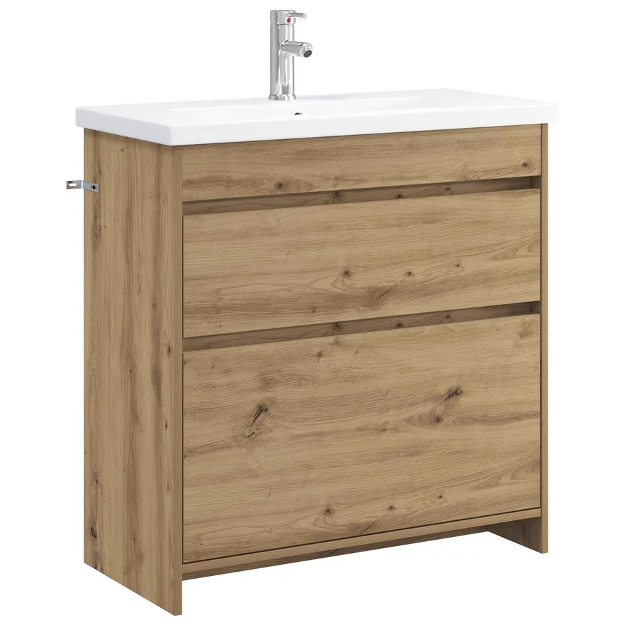 Ensemble de mobilier de salle de bain Chêne artisanal - 2