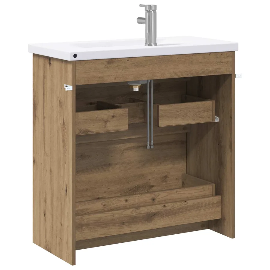 Ensemble de mobilier de salle de bain Chêne artisanal - 7