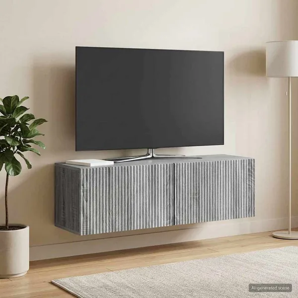 Meuble TV mural Sonoma gris 98 x 31 x 30 cm Bois d'ingénierie