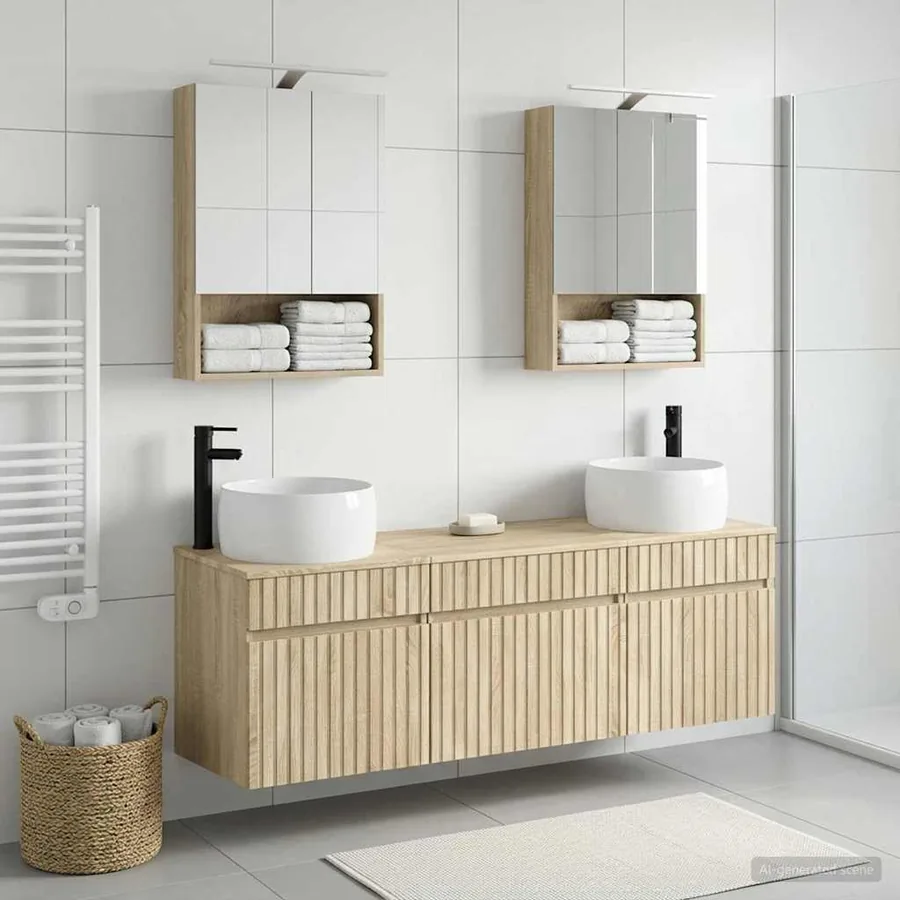 Ensemble d'armoire de salle de bain 5 pcs Chêne Sonoma