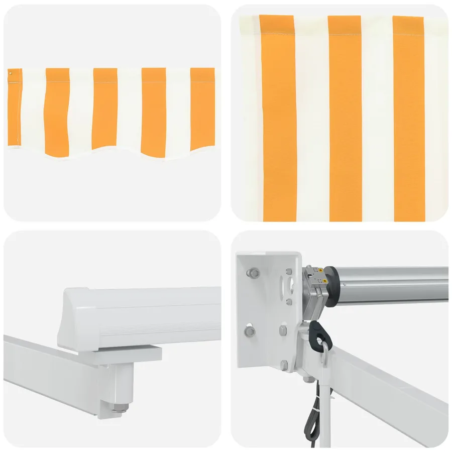 Auvent rétractable électrique Jaune et blanc 4 x 2 m - 9