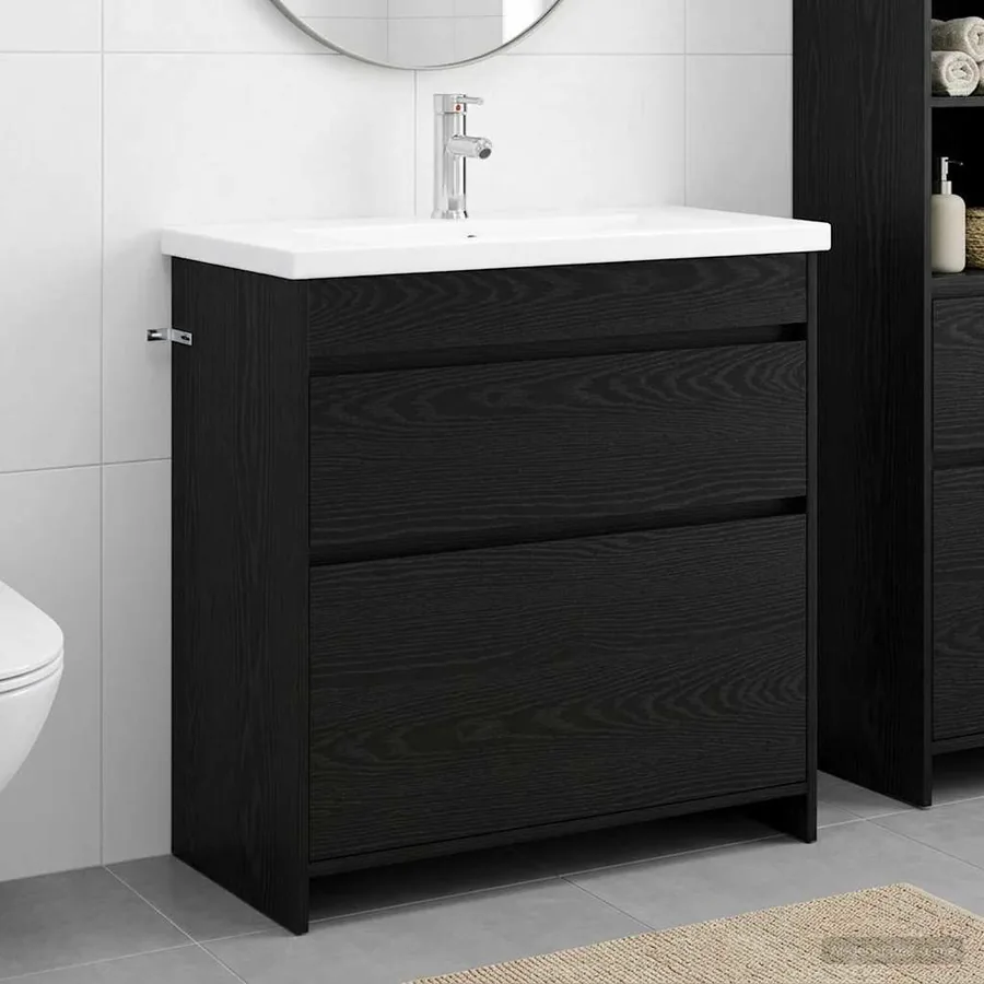 Ensemble de mobilier de salle de bain Chêne noir