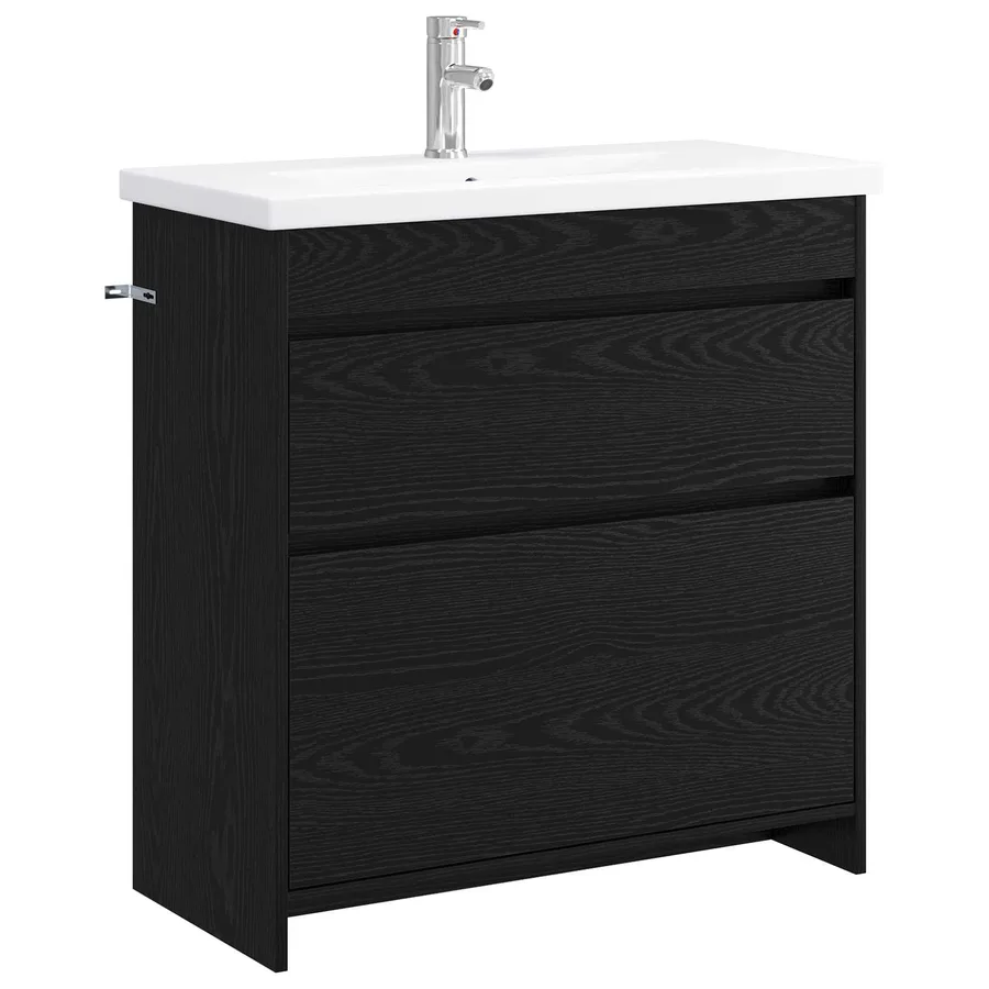 Ensemble de mobilier de salle de bain Chêne noir - 2