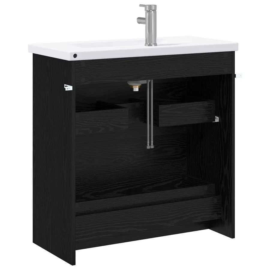 Ensemble de mobilier de salle de bain Chêne noir - 7