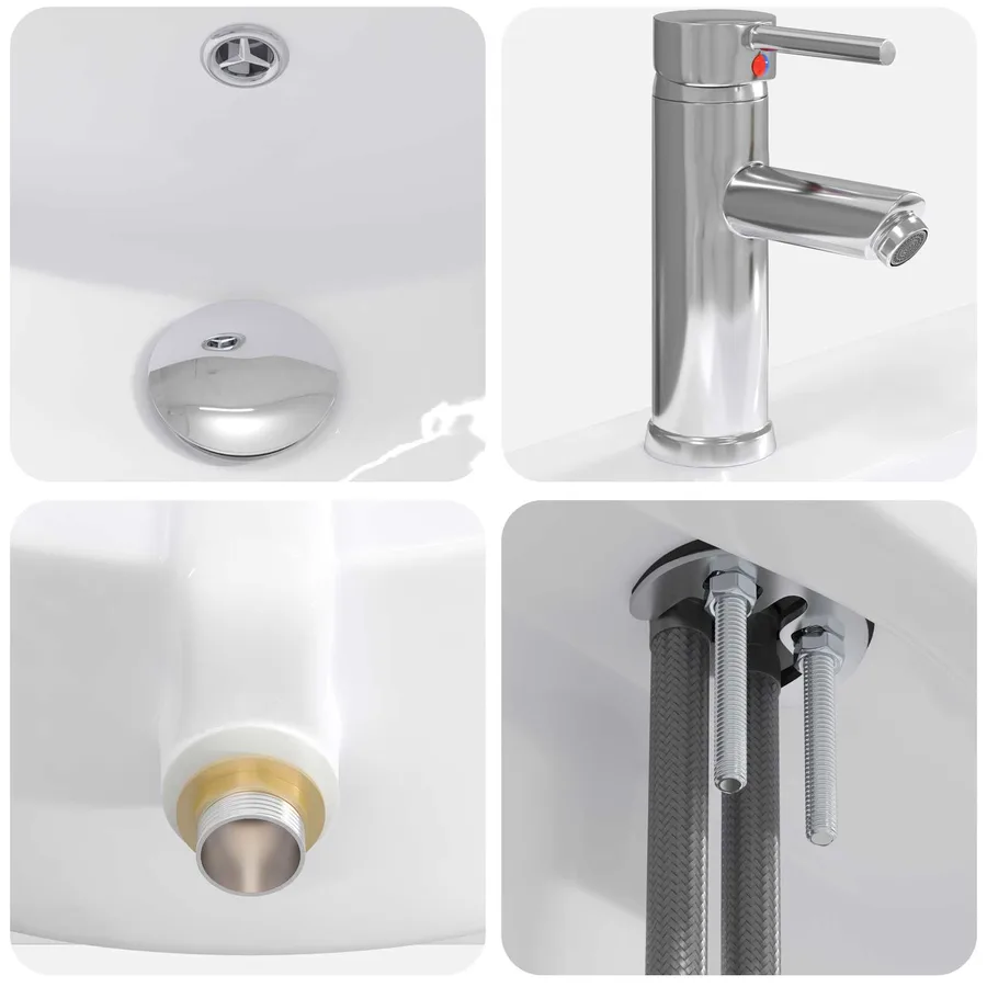Ensemble de mobilier de salle de bain Chêne noir - 9