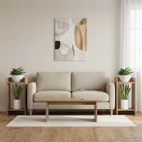 Support de Plante 2 pc Chêne Artisanal 30 x 30 x 60 cm