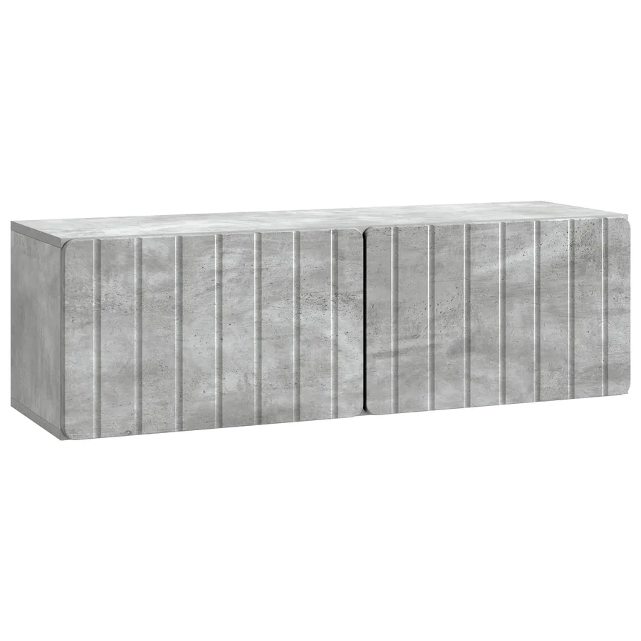 Meuble TV mural 98 x 31 x 30 cm Gris béton Bois d'ingénierie - 2