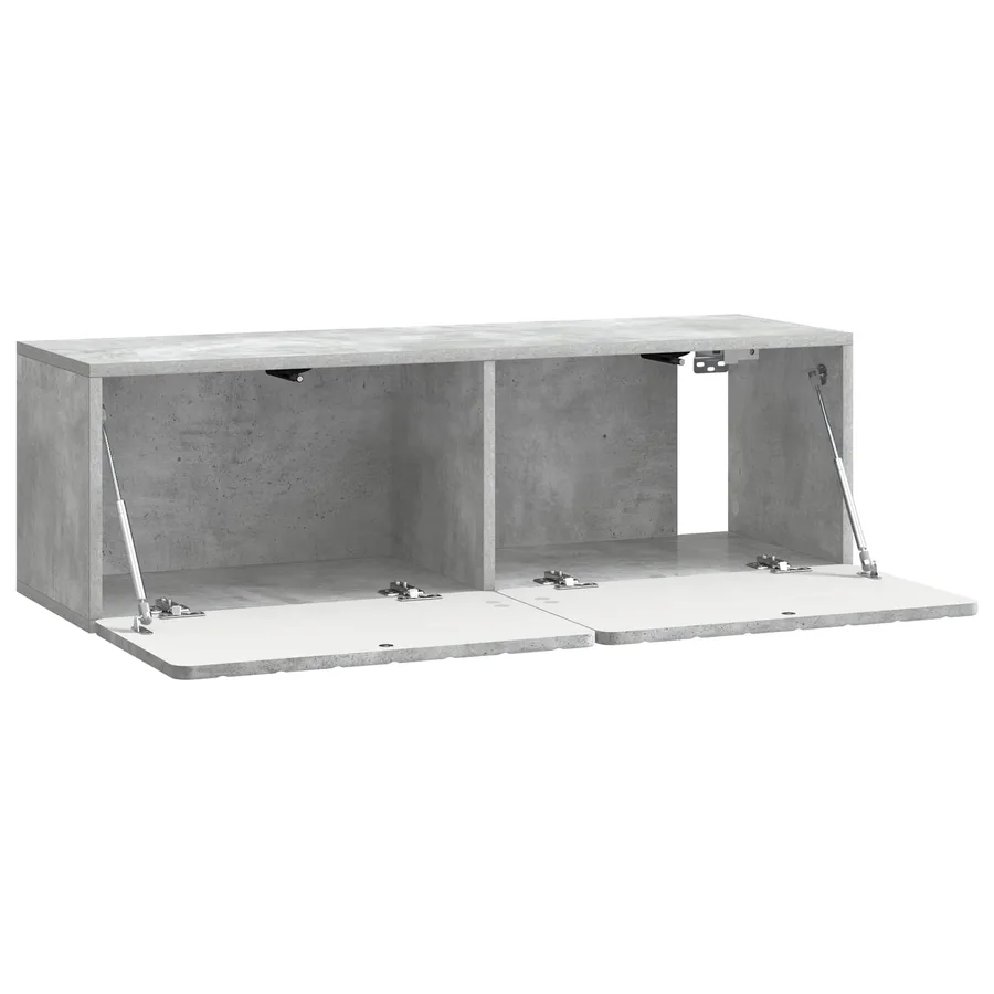 Meuble TV mural 98 x 31 x 30 cm Gris béton Bois d'ingénierie - 5