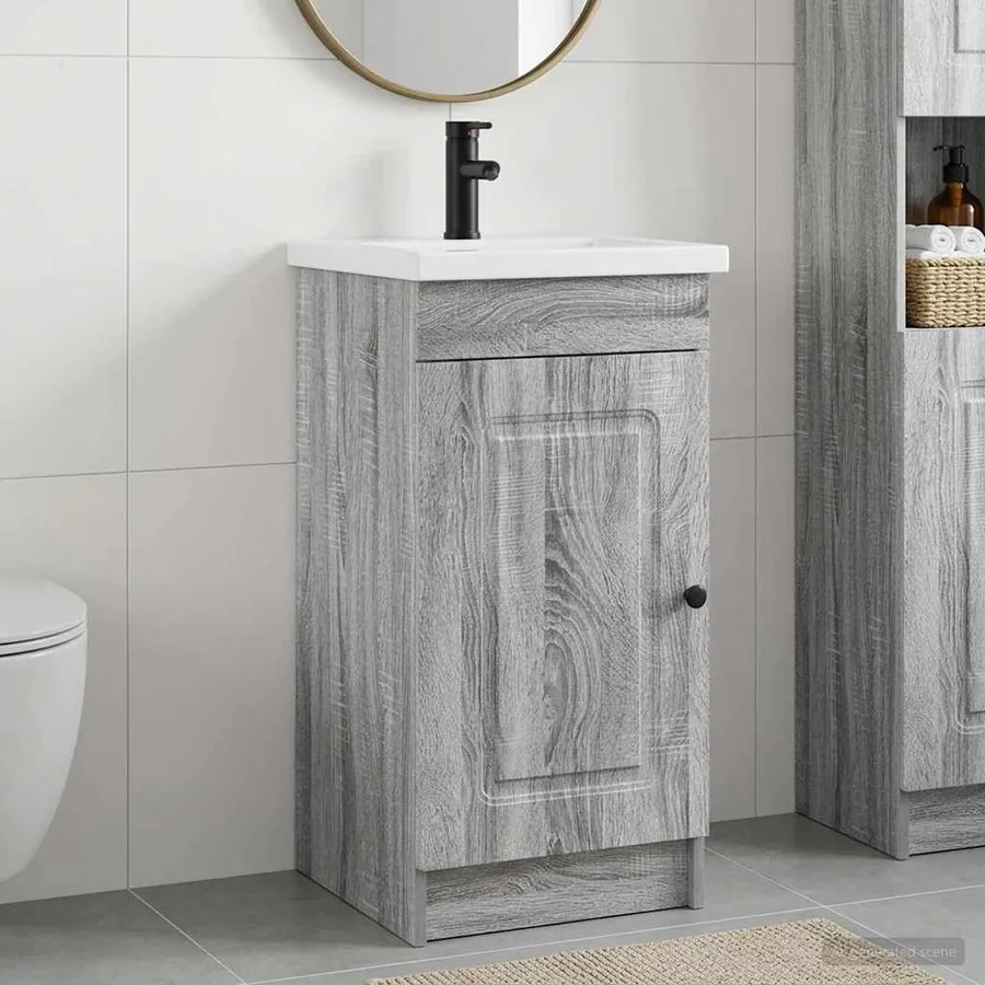 Meuble de salle de bain avec évier Sonoma gris