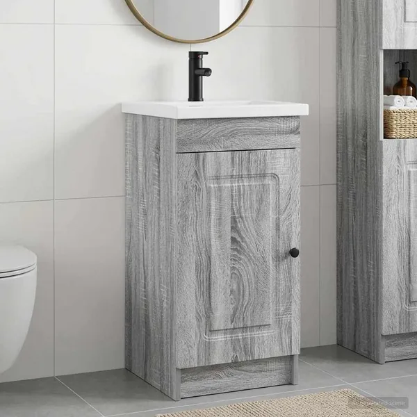 Meuble de salle de bain avec évier Sonoma gris