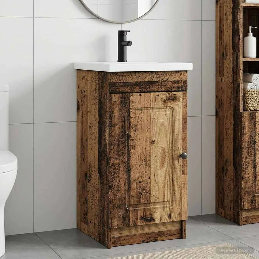 Meuble de salle de bain avec évier Bois ancien