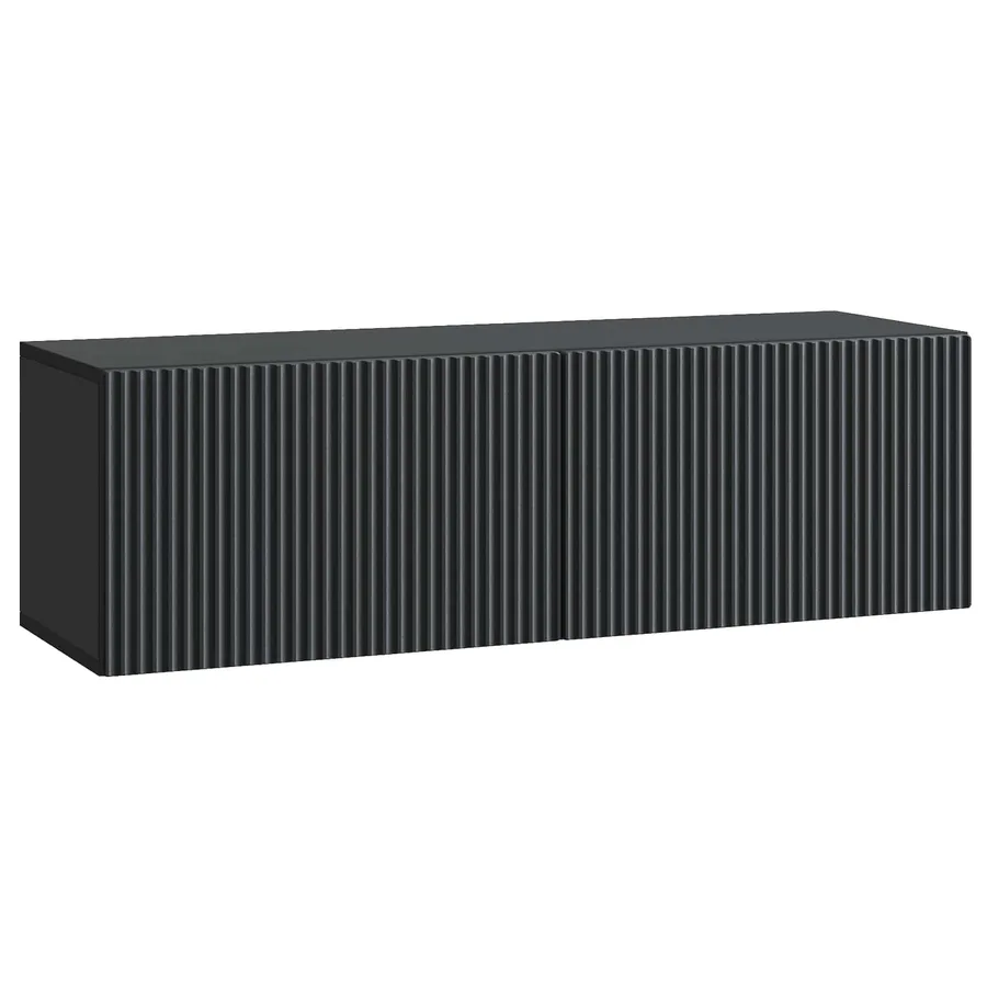Meuble TV mural Noir 98 x 31 x 30 cm Bois d'ingénierie - 2