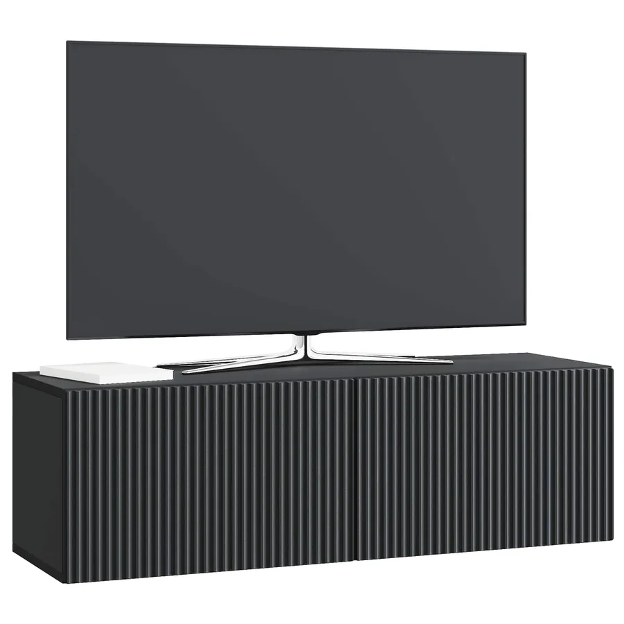 Meuble TV mural Noir 98 x 31 x 30 cm Bois d'ingénierie - 3