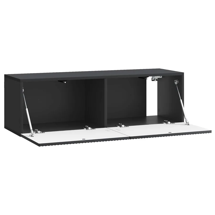 Meuble TV mural Noir 98 x 31 x 30 cm Bois d'ingénierie - 5