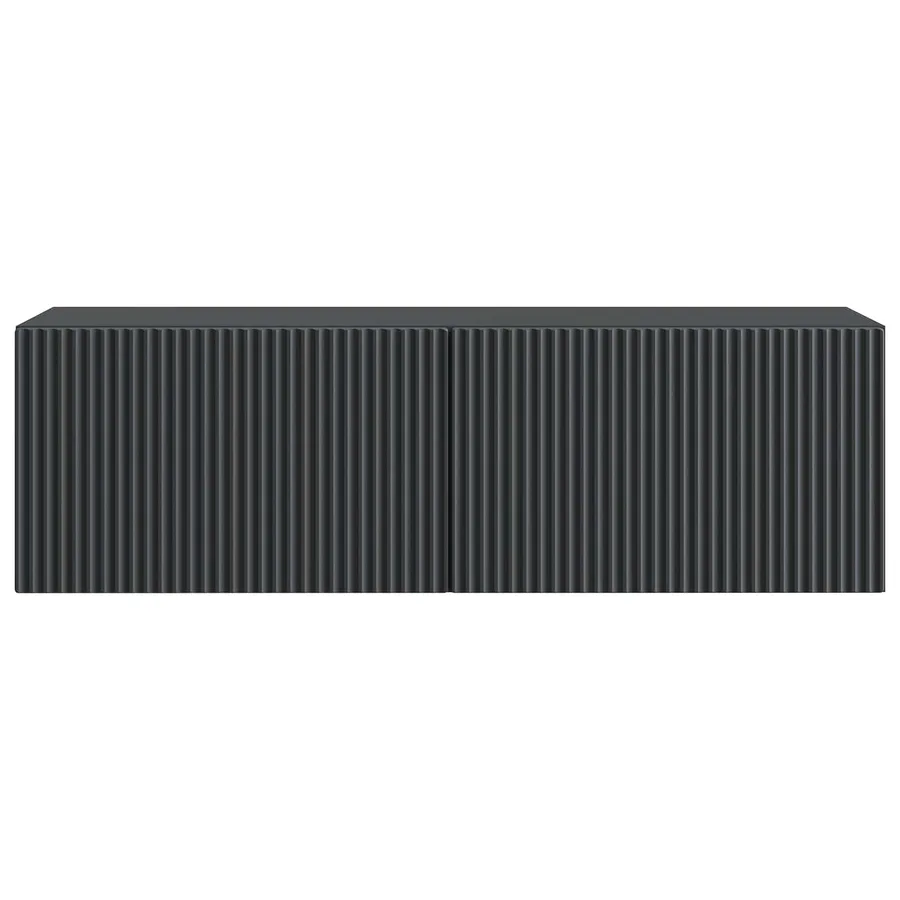 Meuble TV mural Noir 98 x 31 x 30 cm Bois d'ingénierie - 6