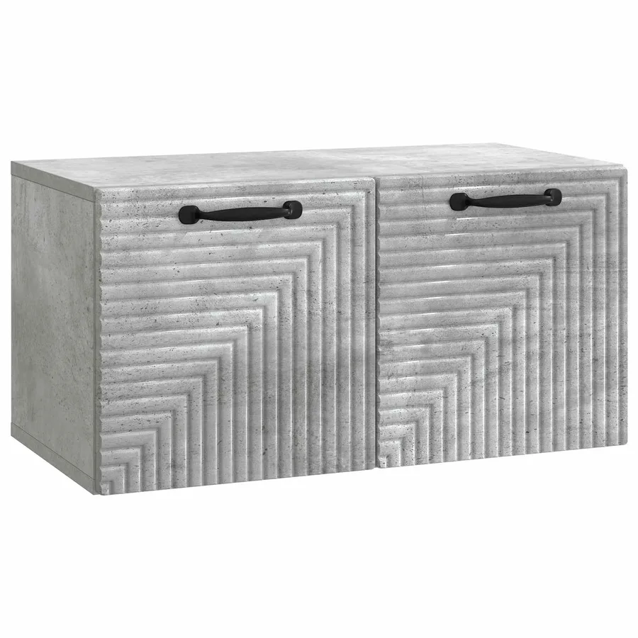 Meuble TV mural Gris béton 59,5 x 31 x 30 cm Bois d'ingénierie - 2