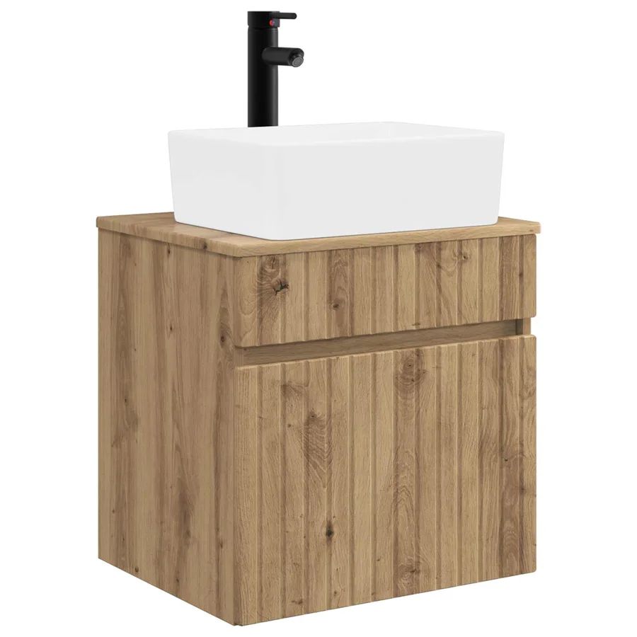 Meuble de lavabo mural Chêne artisanal 49 x 41 x 63 cm - 2
