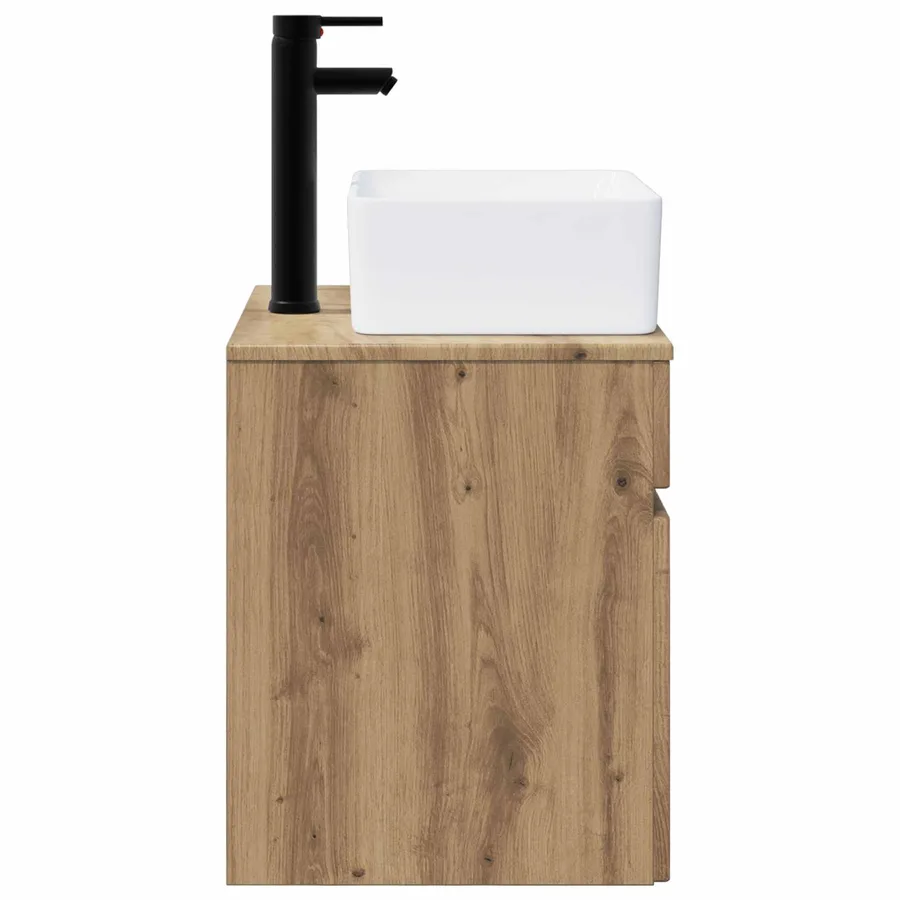 Meuble de lavabo mural Chêne artisanal 49 x 41 x 63 cm - 3