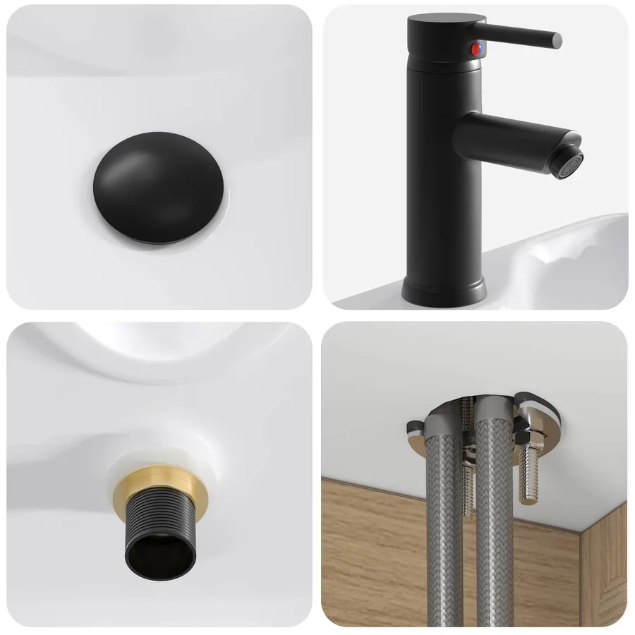 Meuble de lavabo mural Chêne artisanal 49 x 41 x 63 cm - 6