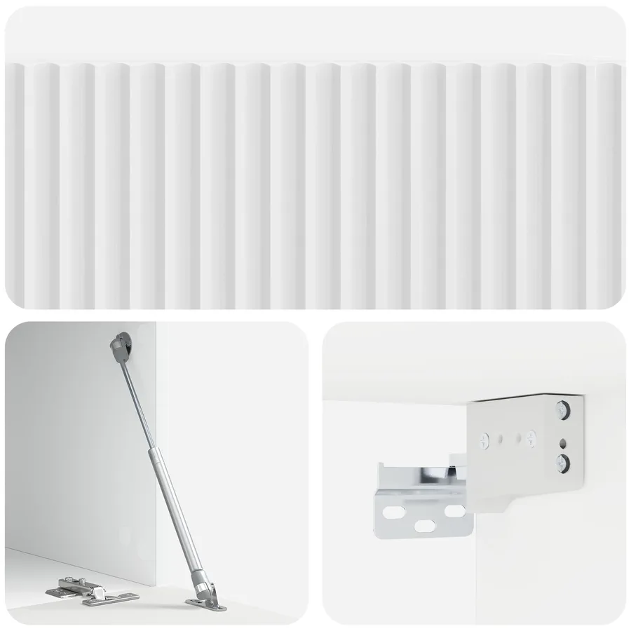 Meuble TV mural Montage mural Blanc brillant 59,5 x 41 x 30 cm - 9