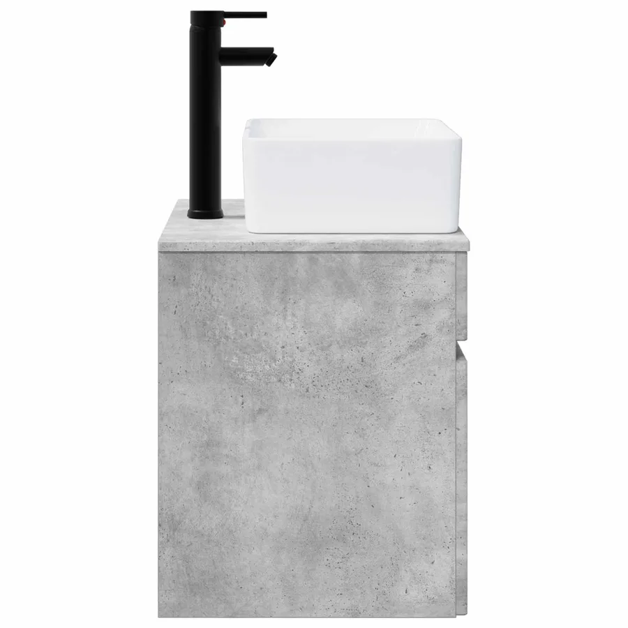 Meuble de lavabo mural Gris béton 49 x 41 x 63 cm - 3