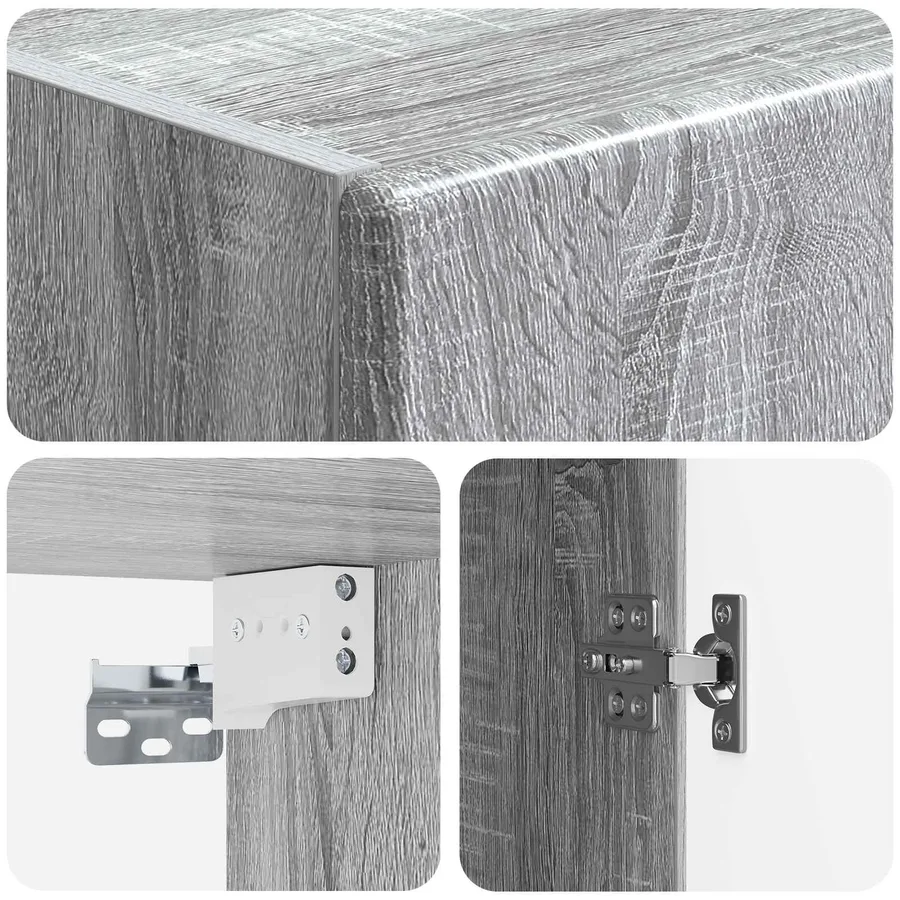 Ensemble de Meubles 2 pcs Sonoma gris Bois d'ingénierie - 8