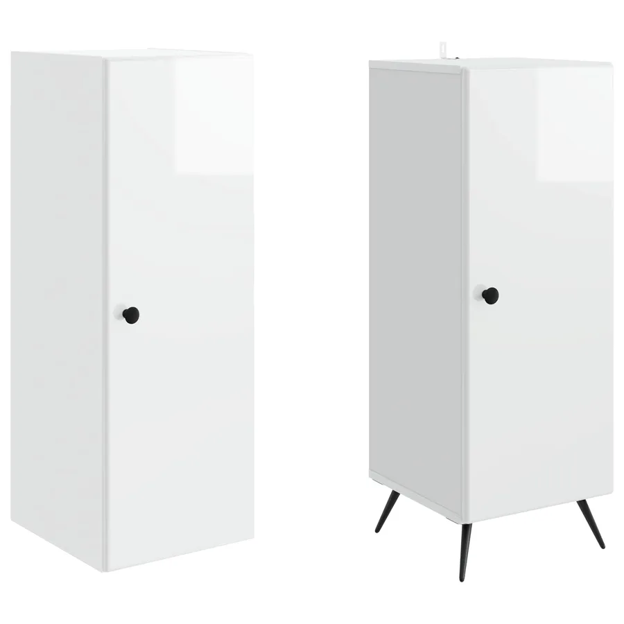 Ensemble de Meubles 2 pcs Blanc brillant Bois d'ingénierie - 4