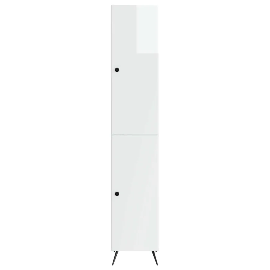 Ensemble de Meubles 2 pcs Blanc brillant Bois d'ingénierie - 5