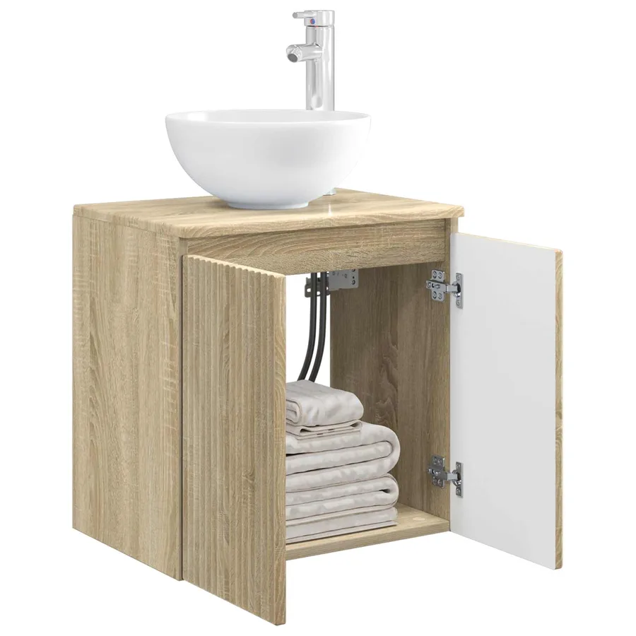 Vanité de lavabo mural Chêne Sonoma 49,5 x 35 x 63 cm - 3