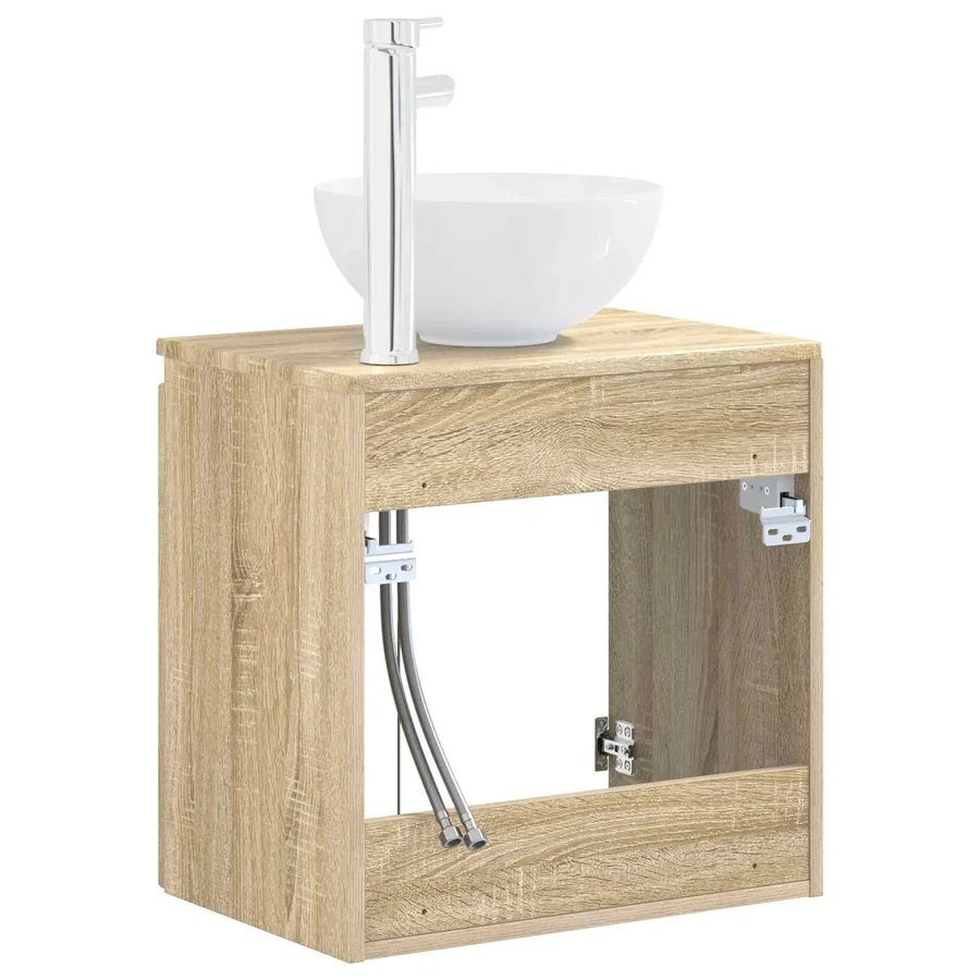 Vanité de lavabo mural Chêne Sonoma 49,5 x 35 x 63 cm - 5