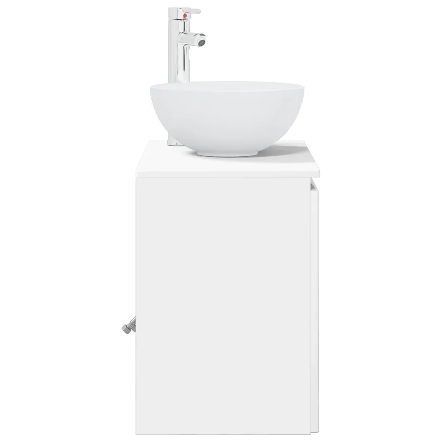 Vanité de lavabo mural Blanc brillant 49,5 x 35 x 63 cm - 4
