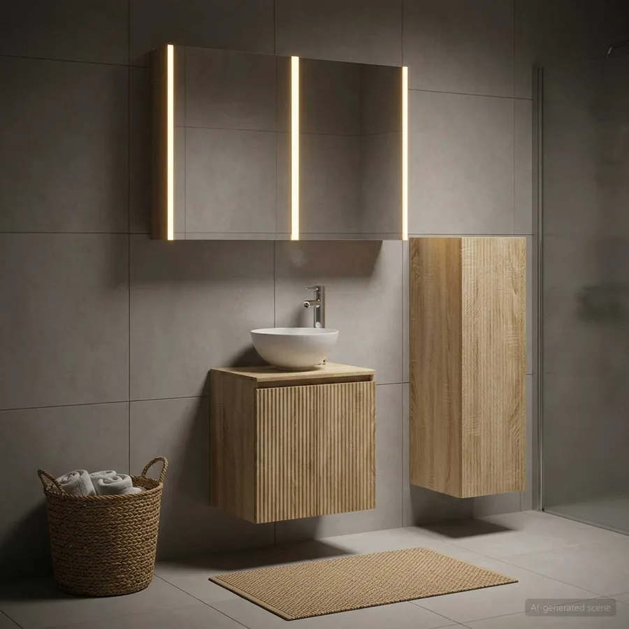 Ensemble de mobilier de salle de bain 4 pcs Chêne Sonoma - 4