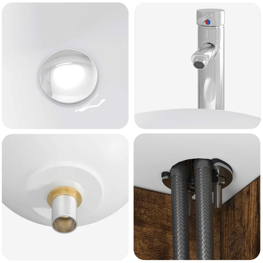 Ensemble de mobilier de salle de bain 4 pcs Chêne fumé - 7
