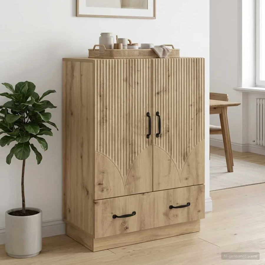 Buffet Chêne artisanal 66 x 34,5 x 92 cm Bois d'ingénierie - 3