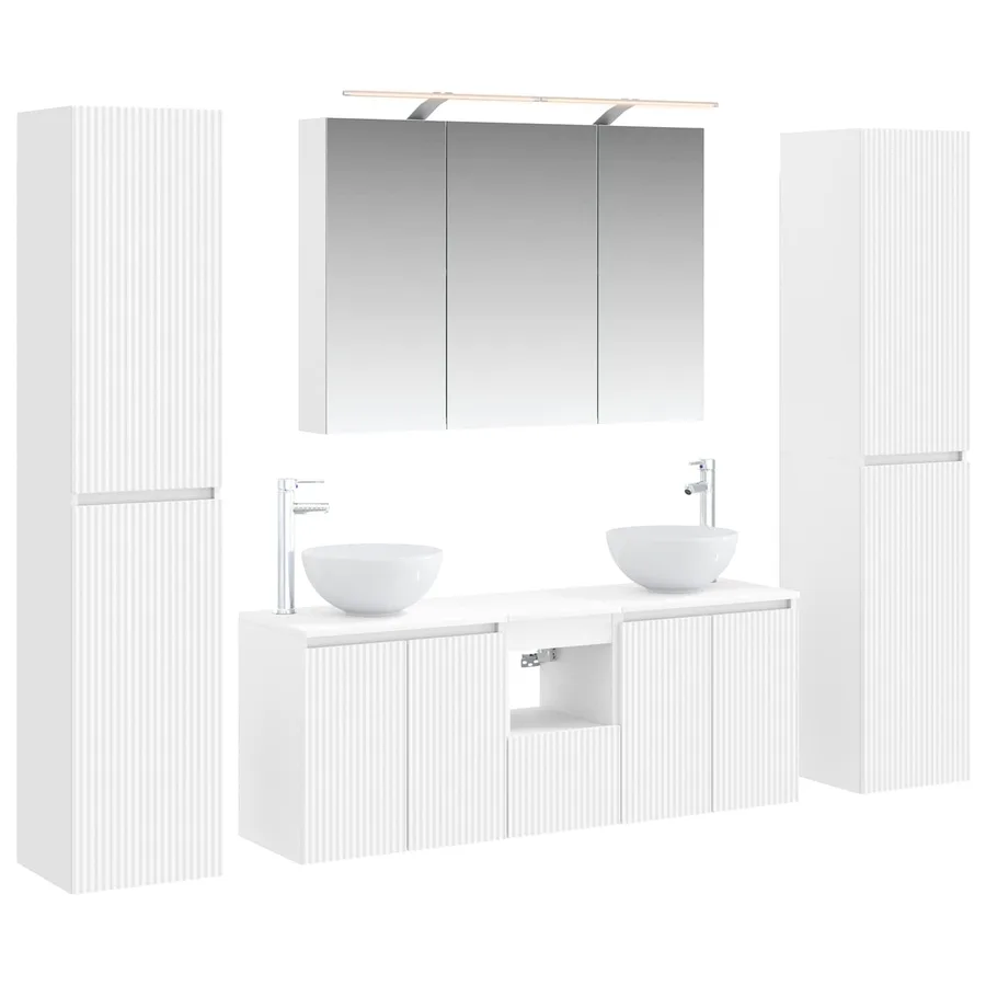 Ensemble de mobilier de salle de bain 6 pcs Blanc - 2