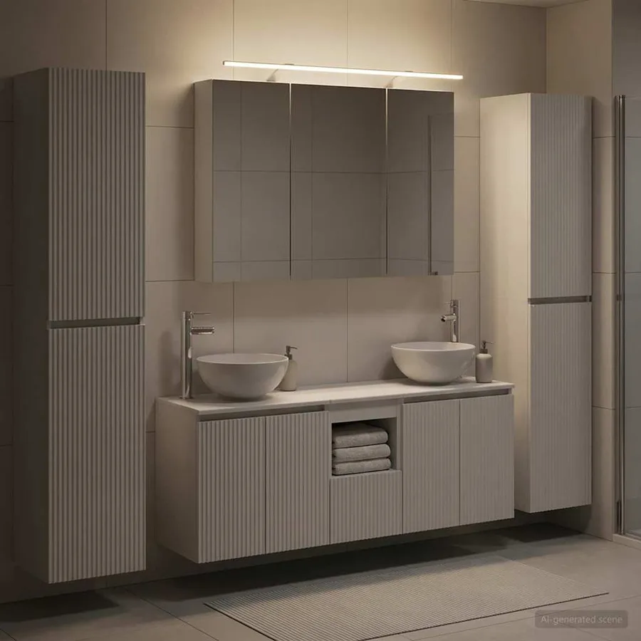 Ensemble de mobilier de salle de bain 6 pcs Blanc - 4