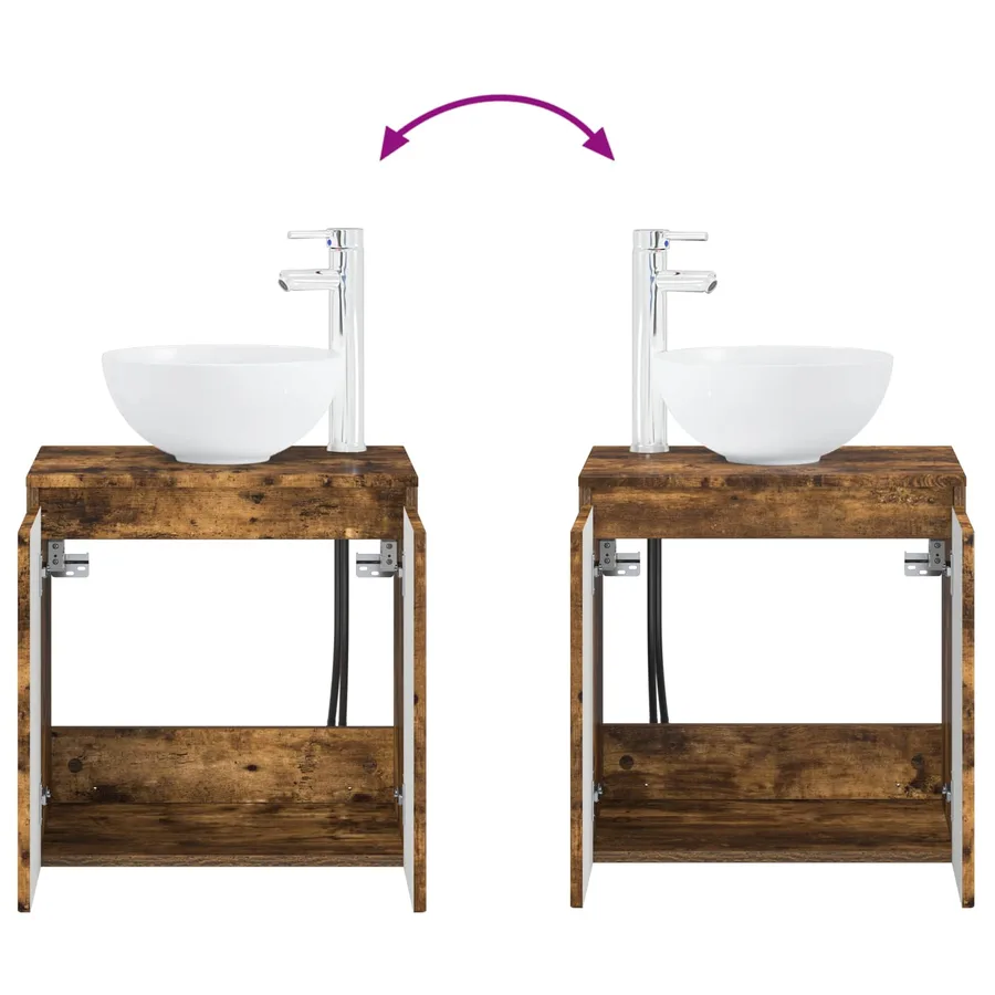 Ensemble de mobilier de salle de bain 4 pcs Chêne fumé - 9
