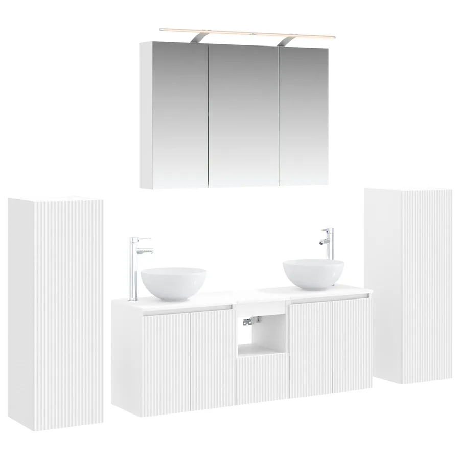 Ensemble de mobilier de salle de bain 6 pcs Blanc - 2