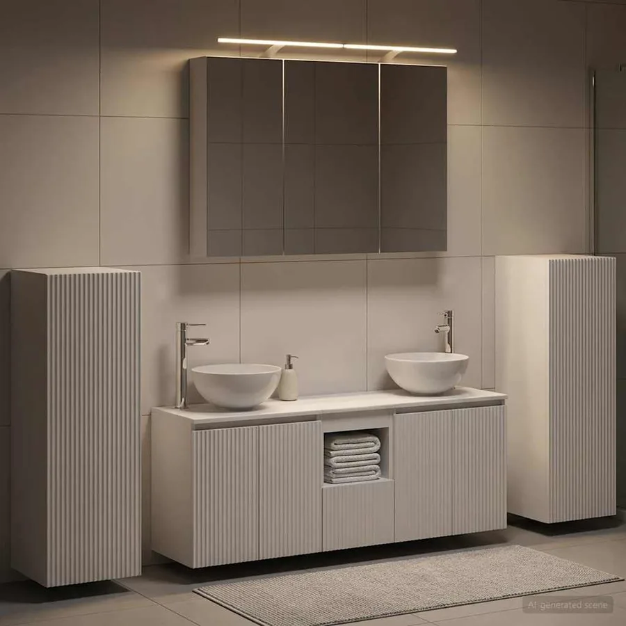 Ensemble de mobilier de salle de bain 6 pcs Blanc - 4
