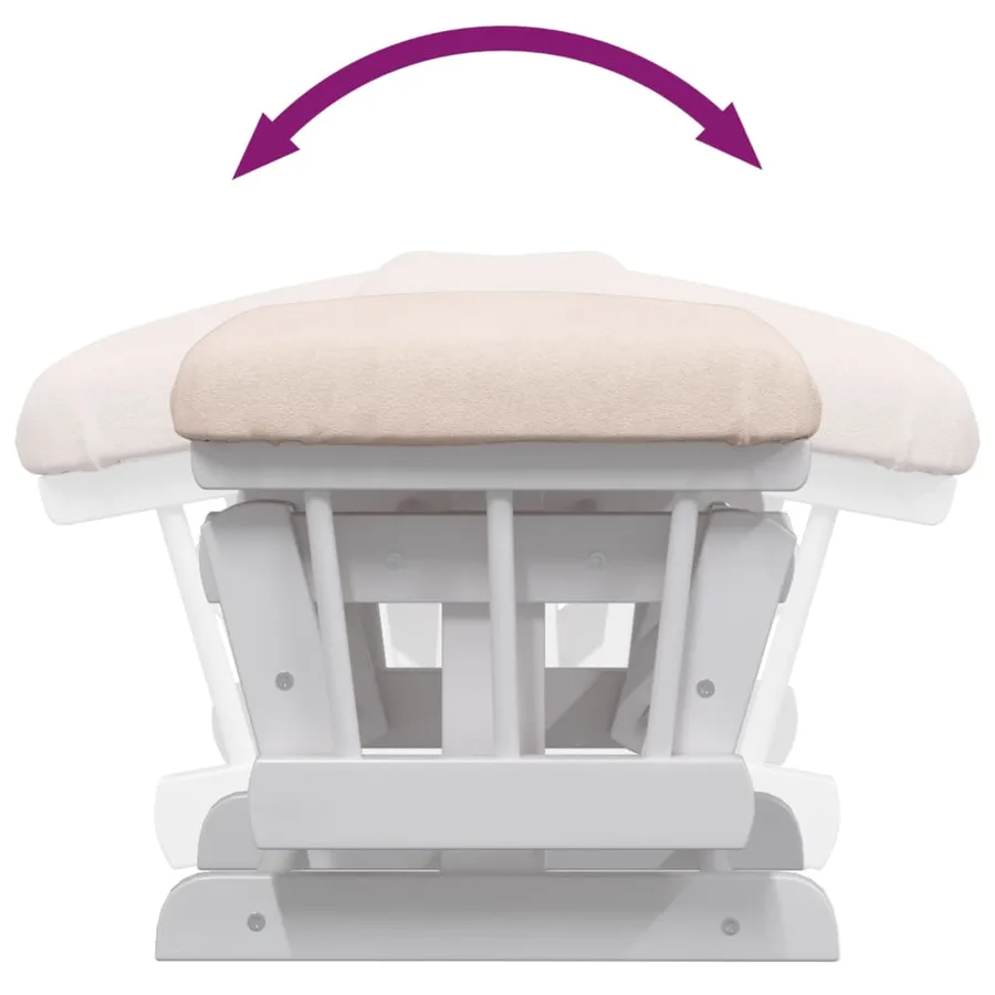 Chaise berçante avec repose-pied Rose clair Tissu - 10