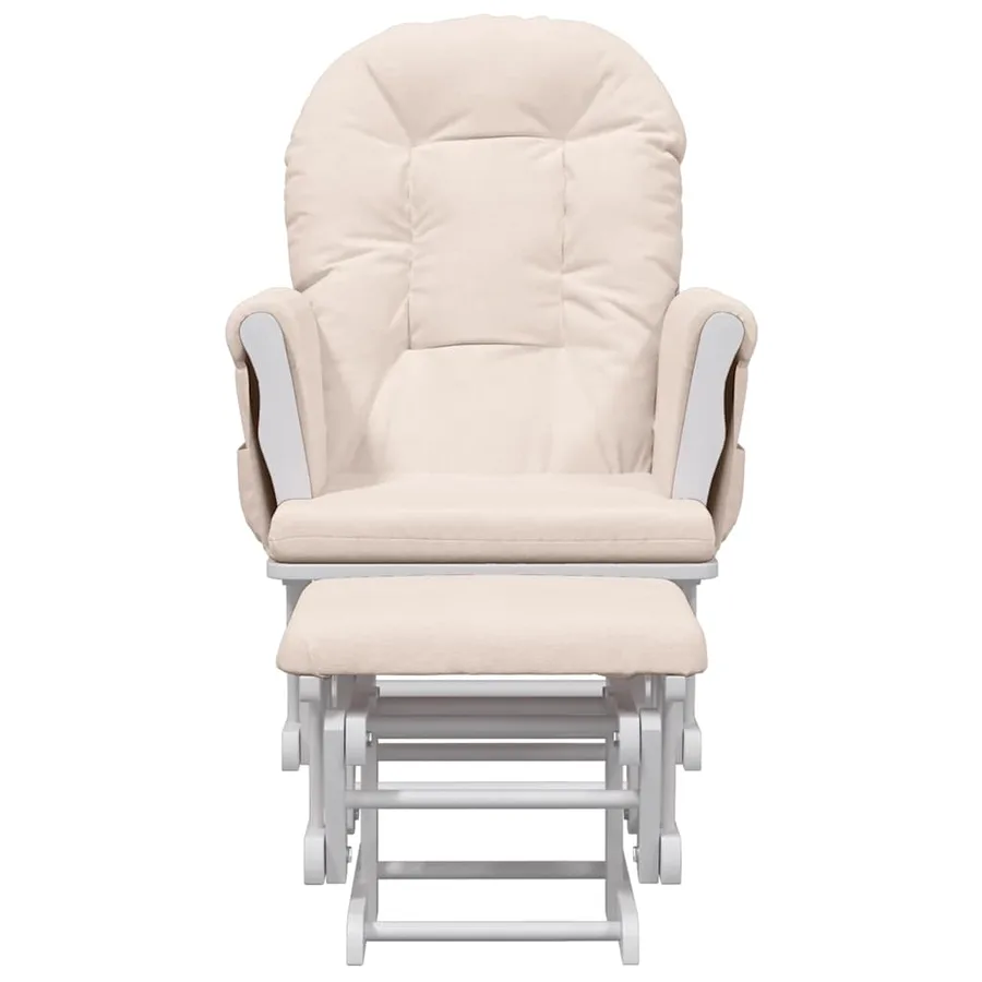 Chaise berçante avec repose-pied Rose clair Tissu - 3