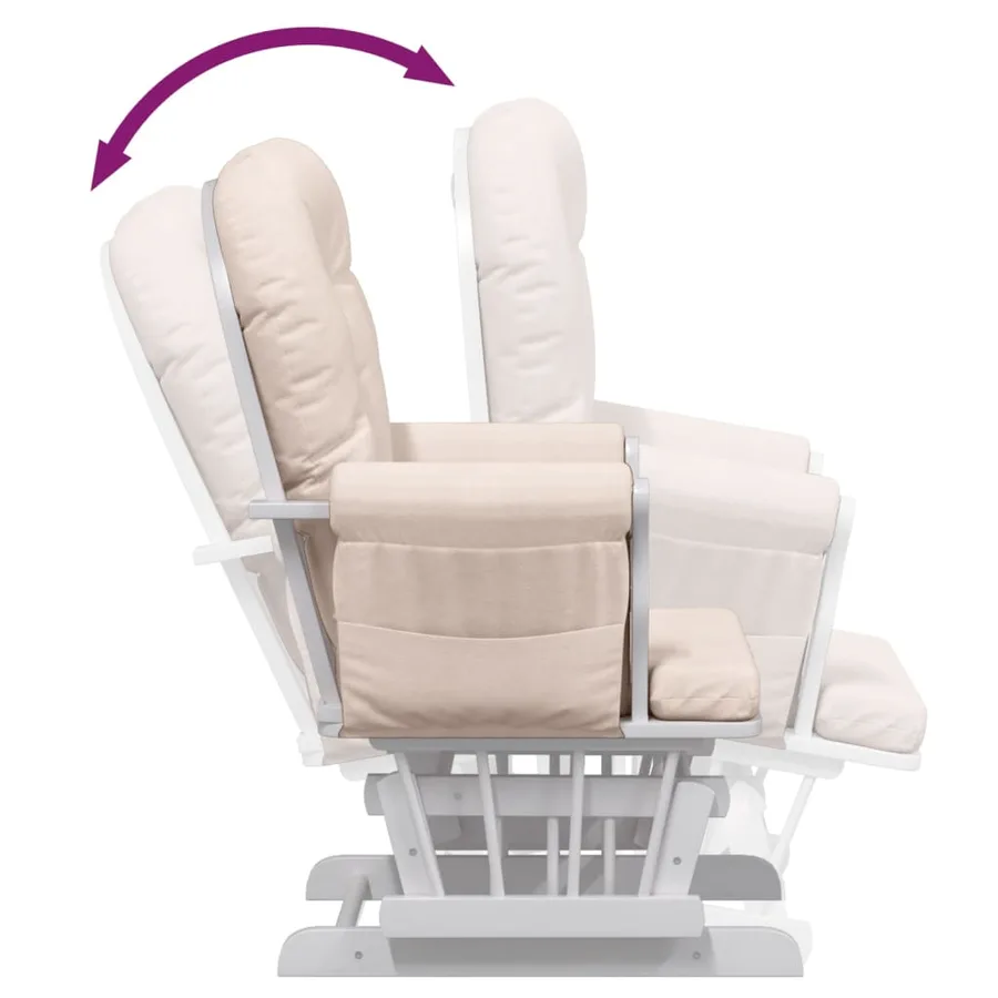 Chaise berçante avec repose-pied Rose clair Tissu - 9
