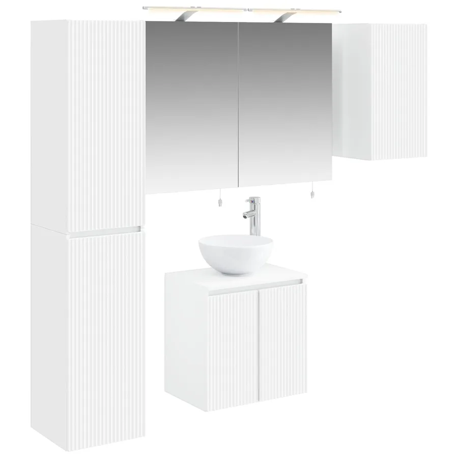 Ensemble d'armoire de salle de bain 5 pcs Blanc - 2