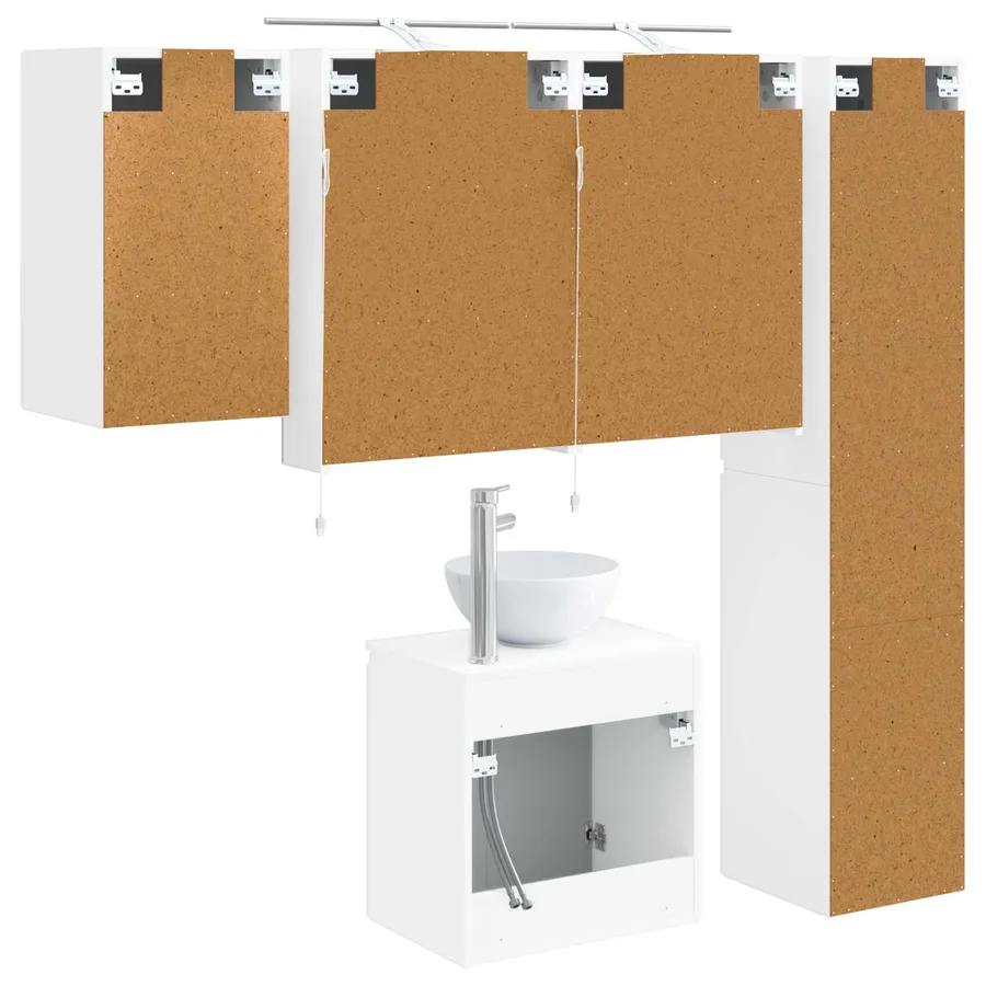 Ensemble d'armoire de salle de bain 5 pcs Blanc - 9